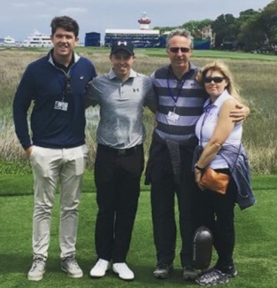 Russell Fitzpatrick with his wife Susan Fitzpatrick and sons Alex Fitzpatrick and Matt Fitzpatrick